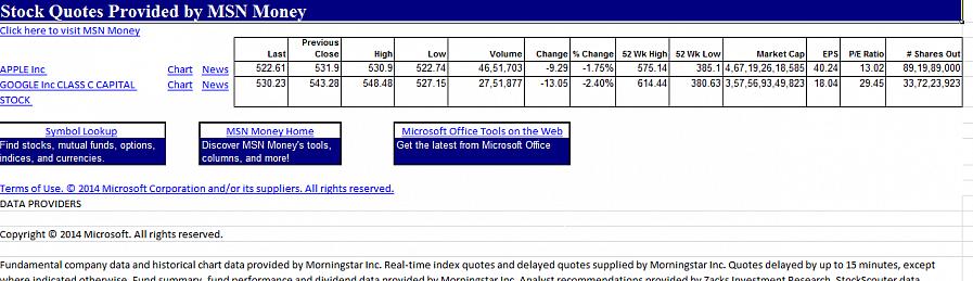 Ανοίξτε το αρχείο Excel κάθε φορά που θέλετε να ενημερώσετε τις τιμές των μετοχών