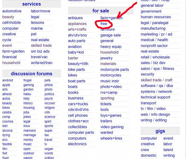 Θα πρέπει να μπορείτε να βρείτε δωρεάν αντικείμενα από το Craigslist